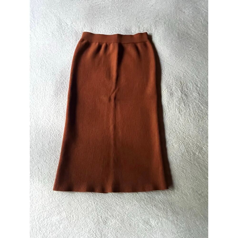 H&M Ribbed Rust Pencil Skirt Small